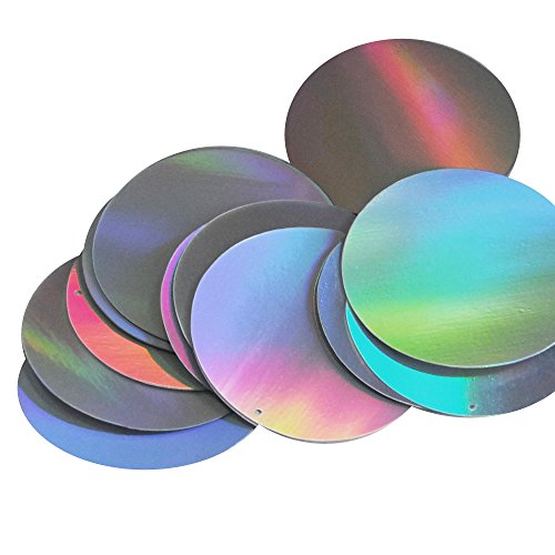 Silver Lazersheen Rainbow Metallic Round 2 inch Couture Sequin Pailletttes. Made in USA.
