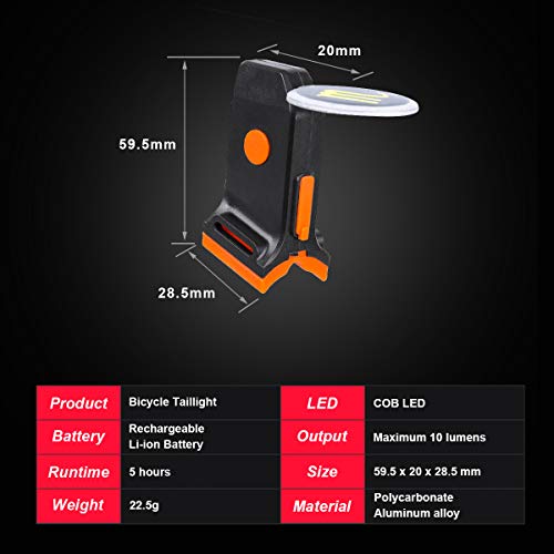 image for OUTERDO Rear Bike Light, New Version 12 Constellations Rechargeable Bi