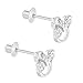 Rhodium Plated Mouse Children's Clear Crystal Screw Back Kids Infants Earrings