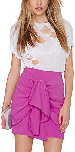 Tidecloth Women's Slim Fit Back Zipper Leisure time fashion Skirts Amaranth 2