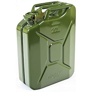 Oxid7 jerrycan, metalen brandstofjerrycan, 20 liter, olijfgroen, met VN-goedkeuring, constructie getest.
