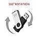 MOSDART USB2.0 32GB Flash Drive, Swivel Design with LED Indicator, Keychain Loop, FAT32 Memory Stick for Data Storage, Black(Pack of 10)
