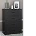 Mainstays 4-Drawer Chest Storage Office, Black (Black)
