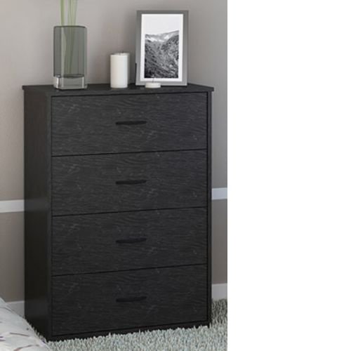 Mainstays 4-Drawer Chest Storage Office, Black (Black)
