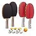 Yan&Dan - Ping Pong Paddle Set | 4 Table Tennis Rackets | 8 Professional Balls with Portable Case | Excellent Grip, Speed and Spin | Soft Rubber Material | Recreational Bundled Set | Indoor & Outdoor