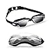 Swim Goggles, No Leaking, Mirrored Lens, Clear Anti Fog UV Protection, Swimming Goggles Easy Adjust for Women Men Adult Youth Kids Child, Free Protection Case
