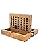 A Classic Board Games Connect a Row in 4 Made from Nature Wood with Unique Designs Wooden Box Game for Adults and Simple Board Games for Kids and Junior Gifts for a Whole Fun Family Games