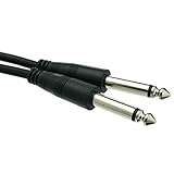 1/4 inch Mono Patch Cable, 1/4 Male, 6 Foot
