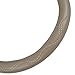 Synthetic Leather Steering Wheel Cover For Car SUV Van & Truck - Solid Color with Accent Stitching - Standard Size 15 Inch Beige
