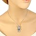 EleQueen Women's Silver-tone Love Heart Bear Pendant Necklace Blue Adorned with Swarovski Crystals