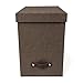 Bigso John File Box Canvas-Like Paper-Laminated Fiberboard with Leather Handle, Dark Brown, 10 2 x 7 x 13 Inches
