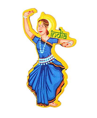 India Souvenir Wooden Fridge Magnet - Kathakalli India Dance,Perfect Souvenir for Gifting