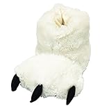 Lazy One Kids Bear Paw Slippers Small White