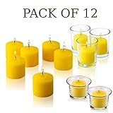 Set of 12 Votive Citronella Candles - Summer Scented Candles Scare Away Mosquito, Bug and Flies- for Indoor/Outdoor Use - 10 Hour Burn Time - Made in USA