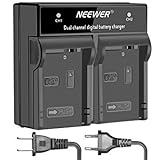 Neewer LED Dual Channel Digital Battery Charger for Canon LP-E8 with US Plug EU Plug,Compatible with Canon EOS 550D 600D 700D, EOS Rebel T2i T3i T4i T5i, Kiss X5 X7i LC-E8E DSLR Cameras and BG-E8 Grip