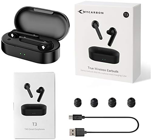 MYCARBON V5.0 Ecouteur Bluetooth sans Fil Oreillette Bluetooth Double Micro Autonomie 6h Max Casque Intra-auriculaire pour iPhone Samsung Huawei Xiaomi Sony