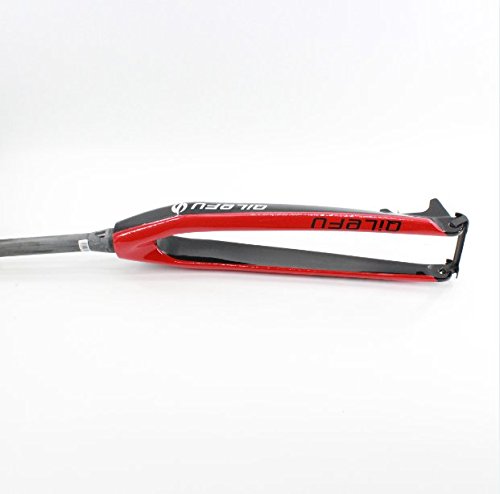 QILEFU 26/27.5/29" inch Mountain Bicycle Full Carbon Bike Front Fork disc Brake Tapered Tube MTB 26/27.5/29er (red, 26er)