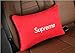 [Pack of 2] Car Neck Pillow & Bolster,Supreme Auto Head Neck Rest Cushion Relax Neck Support Headrest Comfortable Soft Pillows for Travel Car Seat & Home (Red - Embroidered White)
