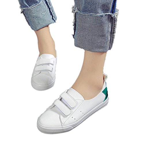 WuyiMÂ® Women's Flats Women Spring Summer Fashion Flat Canvas Shoes Casual Boat Office Shoes White Board Shoes (Green, 5)