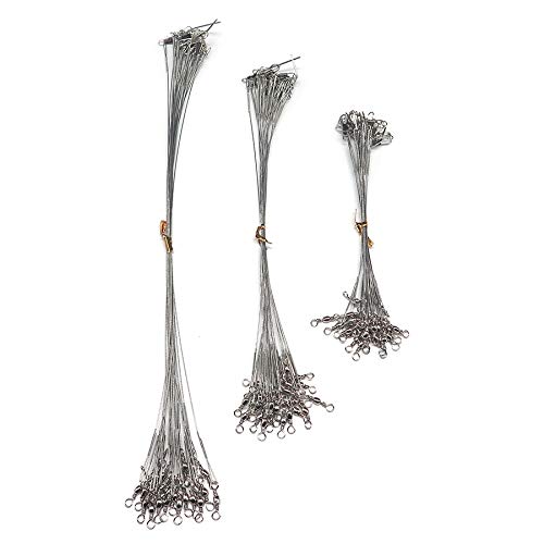 Jammas 24PCS/lot Fishing Lure Trace Wire Leader line Swivel Tackle Spinner Shark Spinning with 15CM, 23CM, 30CM - (Color: 15cm Silver) - Thumbnail 3