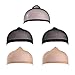 MelodySusie Wig Caps Stretchy Nylon Stocking Wig Caps for Women and Men, No Slippage, Fits 22.5 inches Head, Soft Stretchy Thin, Skin Tone, Black and Black Mesh, Pack of 5