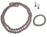 Healing Rose Quartz Necklace, Earrings and Bracelet Set