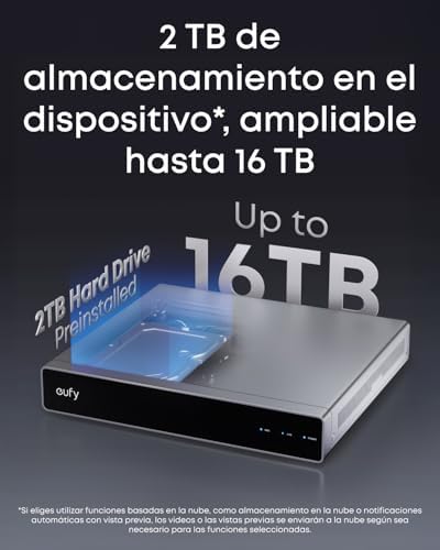 eufy SoloCam S4 NVR PoE: 8 Canales (ampliables a 16), IA Local