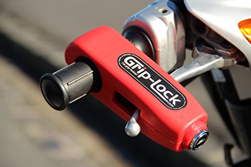 Grip-Lock GLRed Motorcycle and Scooter Handlebar Security, Red