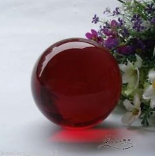 60mm+Stand Asian Rare Natural Quartz Red Magic Crystal Healing Ball Sphere