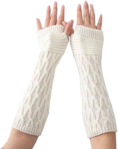Loneflash Gloves, Women Fashion Knitted Arm Sleeve Fingerless Winter Soft Warm Mitten Gloves