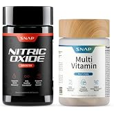 Snap Supplements Nitric Oxide Booster + Men's Daily Multivitamin Bundle | 90 + 60 Capsules, 3 Forms of L-Arginine, L-Citrulline, Daily Vitamins &amp; Minerals for Men