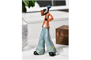 Resin Musician Figurine Band Ornament American-Style Nordic Art, 28cm Decorative Instrument for Living Room Entryway Study, S