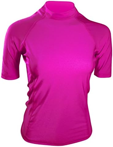 Swim Shirt For Women - USA Made Swim &amp; Workout Shirt. UV Sun Protection For Everyday Workouts &amp; Outdoor Fun. (Fuchsia, Small)