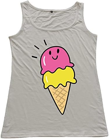 Xiaxkeng Funny Ice Cream Women's Essential Tank Top Tee SizeXXL ColorGray