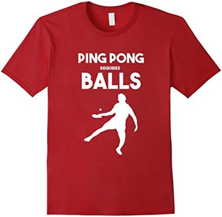 Mens Funny ping pong T-shirt Large Cranberry