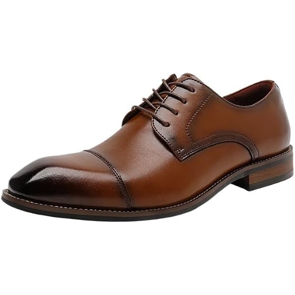 Amazon.com | New Oxford Dress Shoes for Men Brown Dress Shoe  display picture 1