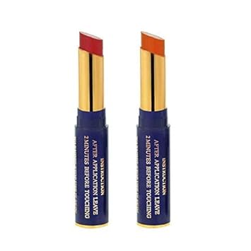 Meilin Non Transfer Lipstick Combo Pack in Pure Red & Orange - 4g