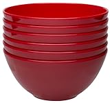 Zak Designs Ella Individual Bowls, Red, Set of 6