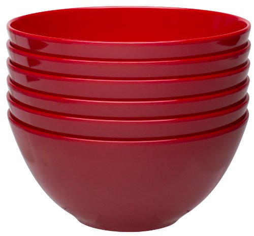 Zak Designs Ella Individual Bowls, Red, Set of 6