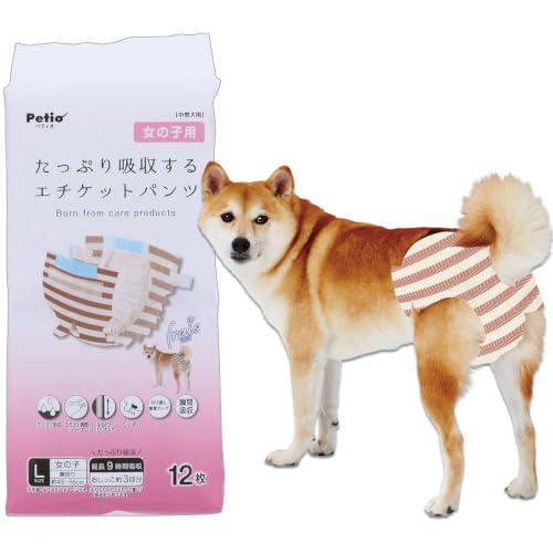 ペティオ (Petio) 犬用オムツ フレス たっぷり吸収するエチケットパンツ 女の子用 Ｌ１２枚