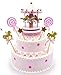 Carousel Happy Birthday Cake Bunting Topper Cake Topper Garland, Birthday Party Cake Decorations Plastic Merry-Go-Round Horse Christmas Birthday Gift Carousel Music Box, (Pink)