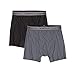ExOfficio Men's Give-n-go Boxer Brief, Granite/Black,Medium, Pack of 2