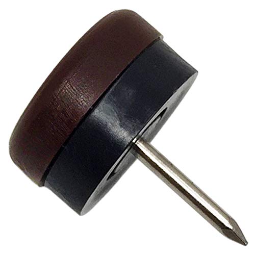 Adsamm® / 4 x patins glisseurs en plastique avec amortisseur en caoutchouc et clou / bruns / Ø 20 mm / rond / pieds glisseurs en plastique et gomme à clou pour meubles