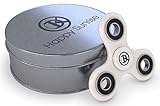 New 2017 WHITE Tri Hand Spinner Fidget Toy Game from DolKra | Removable Bearing | Rounded Edges | Ultra Durable High Tech | Increase Focus | Stress Relief - ADHD and Anxiety | twiddle desk fidget toy