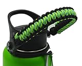 SendCord Paracord Handle for Hydro Flask Wide Mouth Water Bottles - Easy Carrier with Survival-Strap, Safety Ring, and Carabiner - Fits Wide Mouth Bottles 12 oz to 64 oz