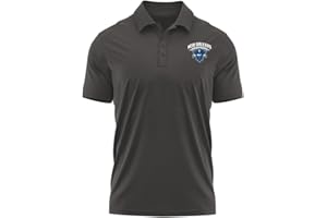 CAMPUS LAB Official NCAA Collegiate Men's Polo Sport Short Sleeve Shirt Left Chest Logo Charcoal Collection