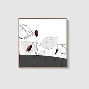 Framed Canvas Home Artwork Decoration Beautiful Flower Canvas Wall Art for Living Room, Bedroom - 16x16 inches