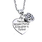 O.RIYA Mother's Day Gifts From Daughter，the Love Between Mother and Daughter Is Forever Necklace Jewelry with Heart Charm Pendant
