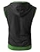 H2h Men's Active Sleeveless Hoodie Zip-up Vest - Charcoal (Asia X-Large/ US Large)