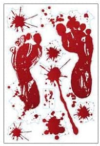 MDCAHN Pegatinas de pared Calcomanías de terror Sangre Huella de mano